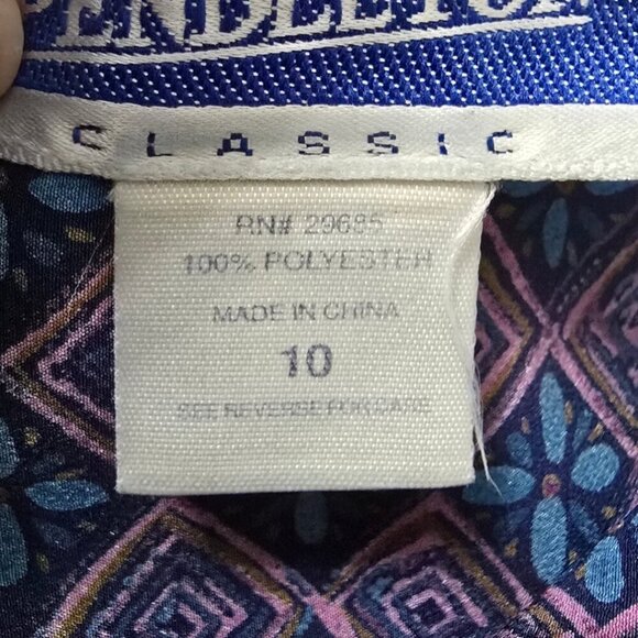 Pendleton Geometric Long Sleeve Casual Button Down Blouse Sz 10 - Picture 9 of 10